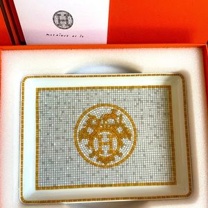 Hermes Mosaique au 24 gold tray small model